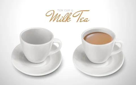 Milk tea and tableware Illustrazione stock