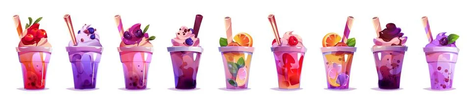 Milk tea bubble drink vector juice cup cartoon Stock Illustration
