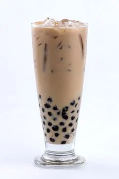 Milk tea with bubble Stock Photos