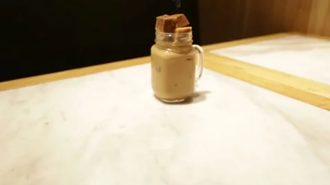 Milk tea, roast goose, Beef chow fun, shrimp dumplings have been put on the Stock Footage 236550042