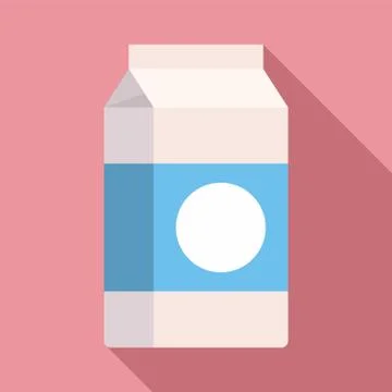 Milk tetra pack icon, flat style Stock Illustration