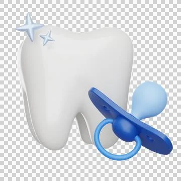 Milk tooth 3D icon Stock Illustration