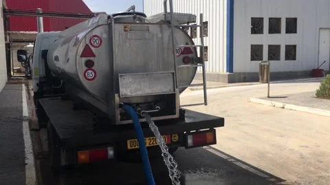 Milk truck during sterilization Stock Footage 155148971