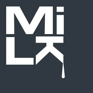 Milk typography with drip on a dark blue background Stock Illustration