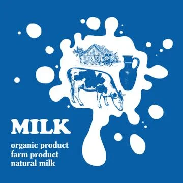 Milk vector illustration. Drop and splash of milk Stock Illustration