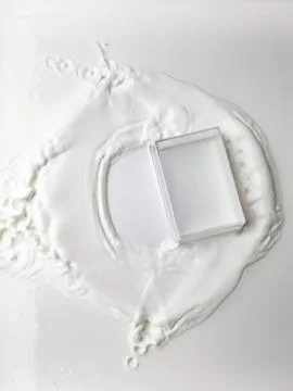 A milk wave. after falling into milk. Stock Photos