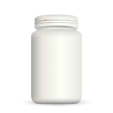 Milk White plastic bottle with snap hinge push on Stock Illustration