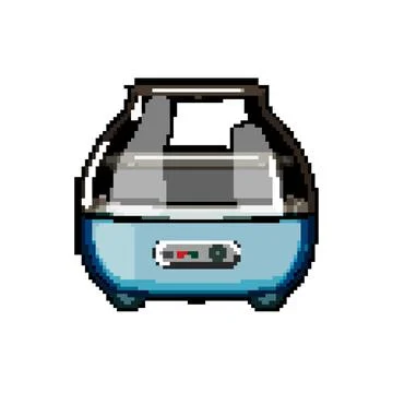 Milk yogurt maker pixel art vector illustration Stock Illustration