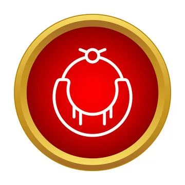Milking machine udder icon on red circle Stock Illustration