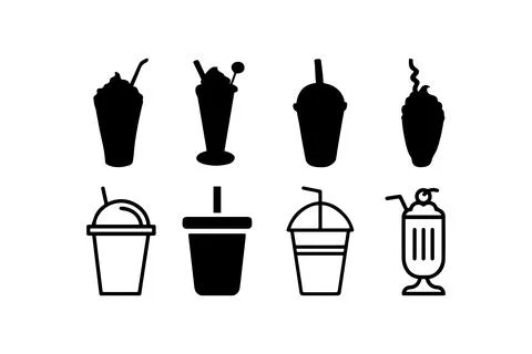 Milkshake and smoothie vector icon set collection. Vector illustration design Stock Illustration