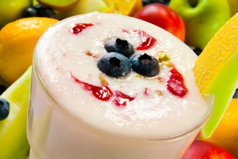 Milkshake closeup Stock Photos