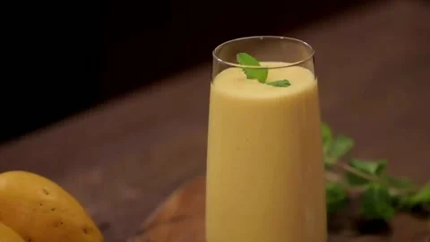 Milkshake Combo Mango Banana Chocolate Pistachio Almond Drinks Stock Footage 333193116