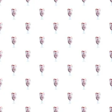 Milkshake cups creating seamless sugary summer pattern Stock Illustration