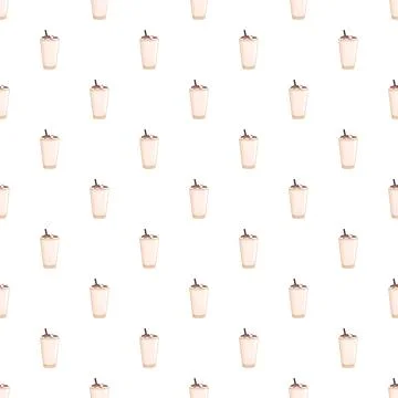 Milkshake cups seamless pattern for beverage concepts 스톡 일러스트