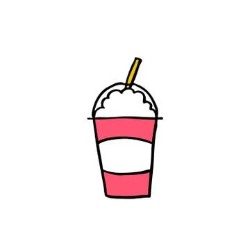 Milkshake doodle icon, vector illustration Stock Illustration