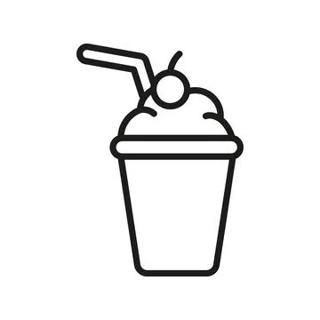 Milkshake drink icon showcases a fun and colorful design, perfect for cafe .. Stock Illustration