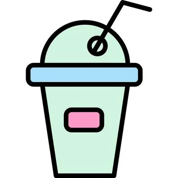 Milkshake drink vector plastic cup icon design Stock Illustration