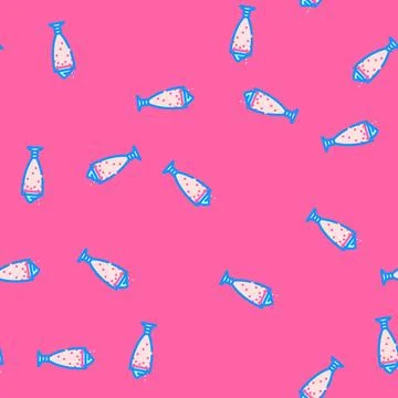 Milkshake glass meal drink vector seamless pattern Stock Illustration