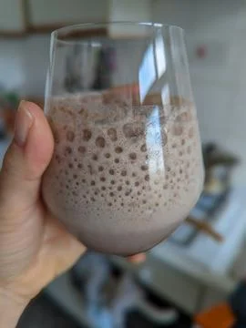 Milkshake in a glass Stock Photos