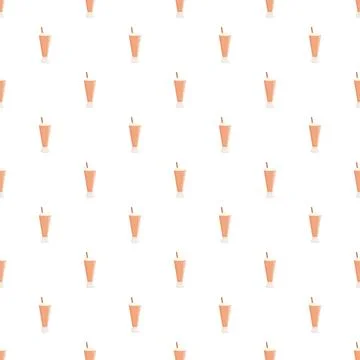 Milkshake glasses seamless pattern on white background イラスト素材
