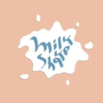 Milkshake hand drawn text Stock Illustration