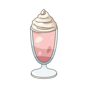 Milkshake with ice cream Stock Illustration