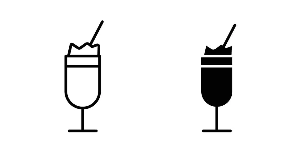 Milkshake icon design. Simple Vector illustrations.. Stock Illustration