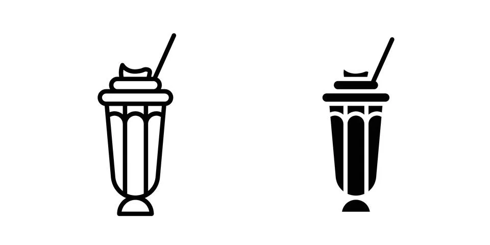 Milkshake icon design. Simple Vector illustrations.. Stock Illustration