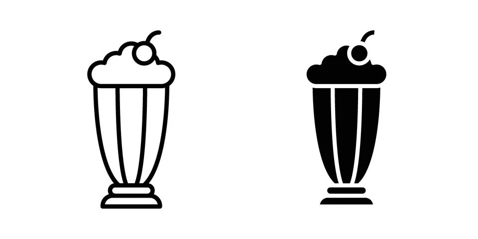 Milkshake icon set, collection of vector icons Stock Illustration