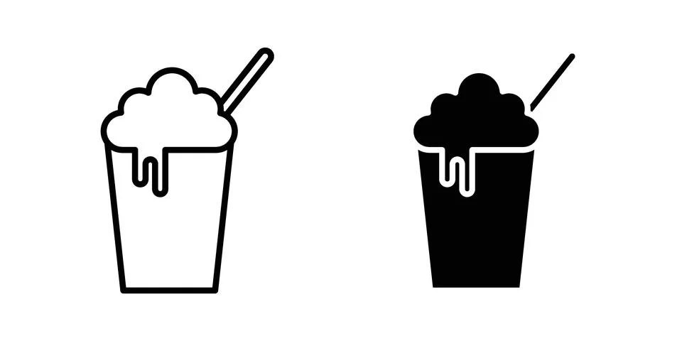 Milkshake icon set, collection of vector icons Stock Illustration