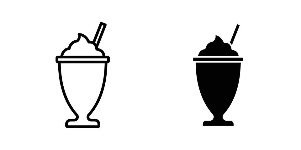Milkshake icon set. Vector EPS 10 Stock Illustration