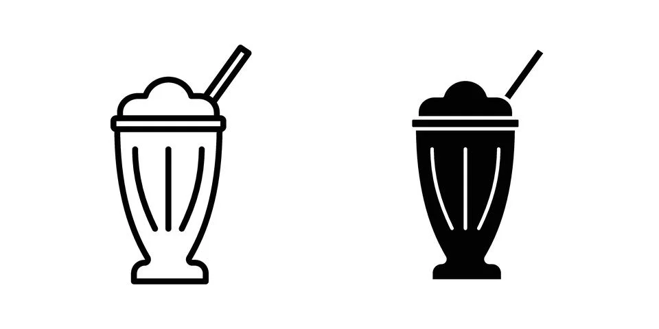 Milkshake icon set. Vector EPS 10 Stock Illustration