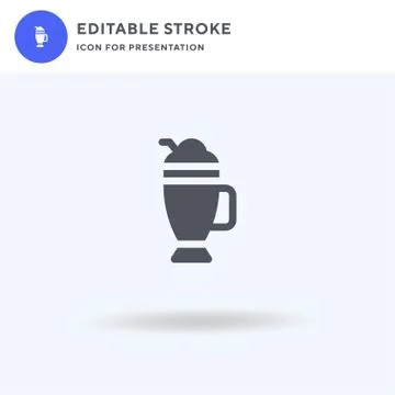 Milkshake icon vector, filled flat sign, solid pictogram isolated on white, l イラスト素材