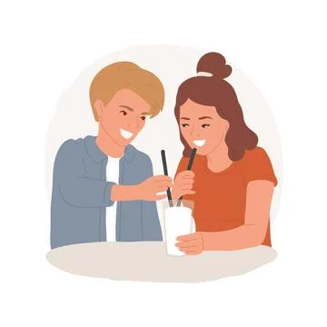 Milkshake isolated cartoon vector illustration. Stock Illustration