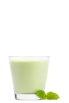 Milkshake with melissa aside Stock Photos