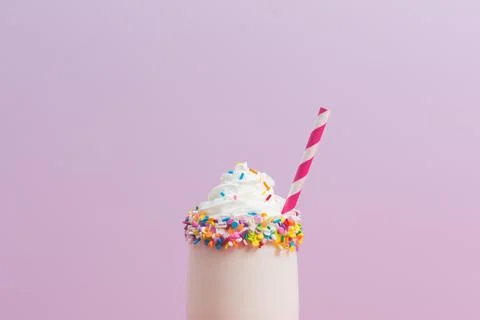 Milkshake on pink Stock Photos