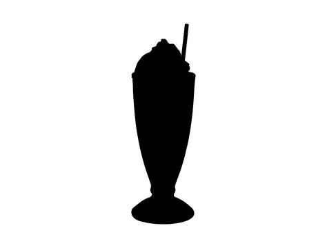 Milkshake silhouette vector art Stock Illustration