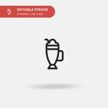 Milkshake Simple vector icon. Illustration symbol design template for web mob Stock Illustration