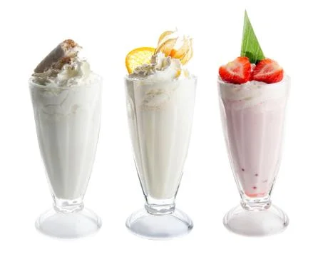 Milkshake on white background Stock Photos