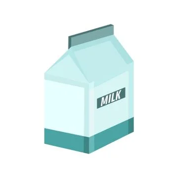 Milky Box Breakfast Vector Illustration Graphic Stock Illustration