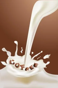 Milky coffee Stock Illustration