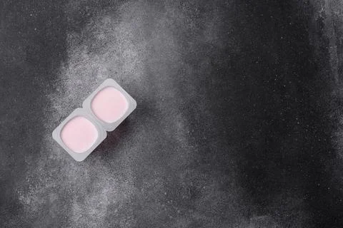 Milky liquid drinking yogurt, a useful food for healthy digestion. Drinking.. 스톡 사진