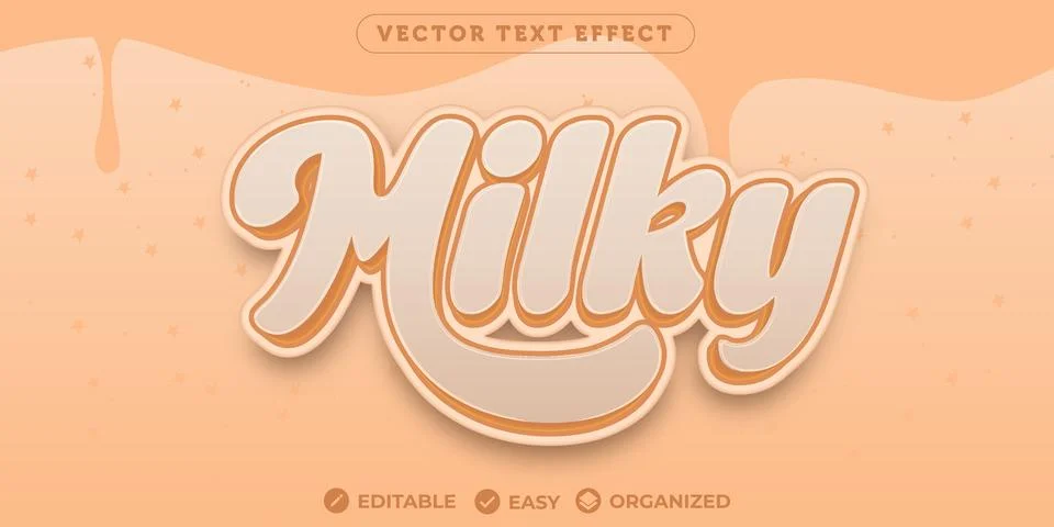 Milky Text Effect,Fully Editable Font Text Effect Stock Illustration