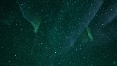 Milky Way and Aurora Celestial Dance Loop Stock Footage 343046927