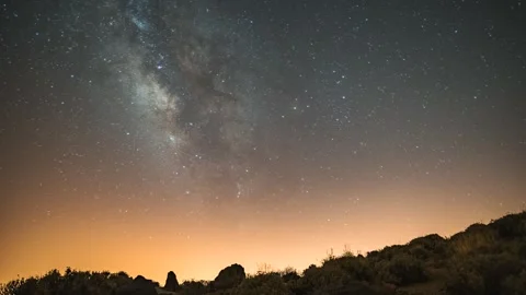 Milky Way and Clouds Over Teide National Park — 4K Timelapse Stock Footage 314264571