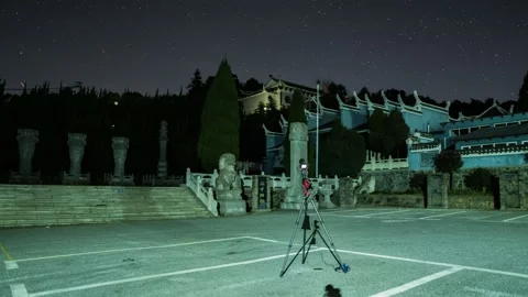 Milky Way and Rotating Starry Night Sky Time-lapse Stock Footage 326668558