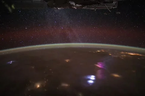 The Milky Way and Storms over Africa from International Space Station Stock Footage 260453404