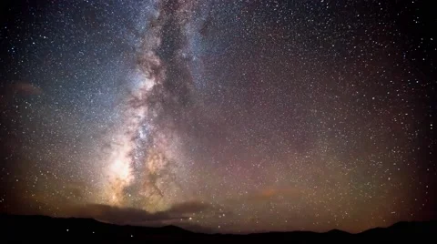 Milky way with clouds Time lapse Video stock 48826801