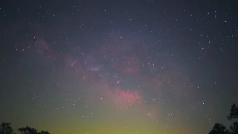 The Milky Way core rising in the middle of a spring night 動画素材 202007258
