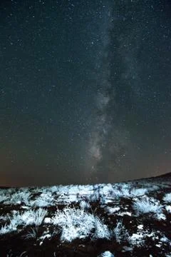 Milky Way in the desert Stock Photos